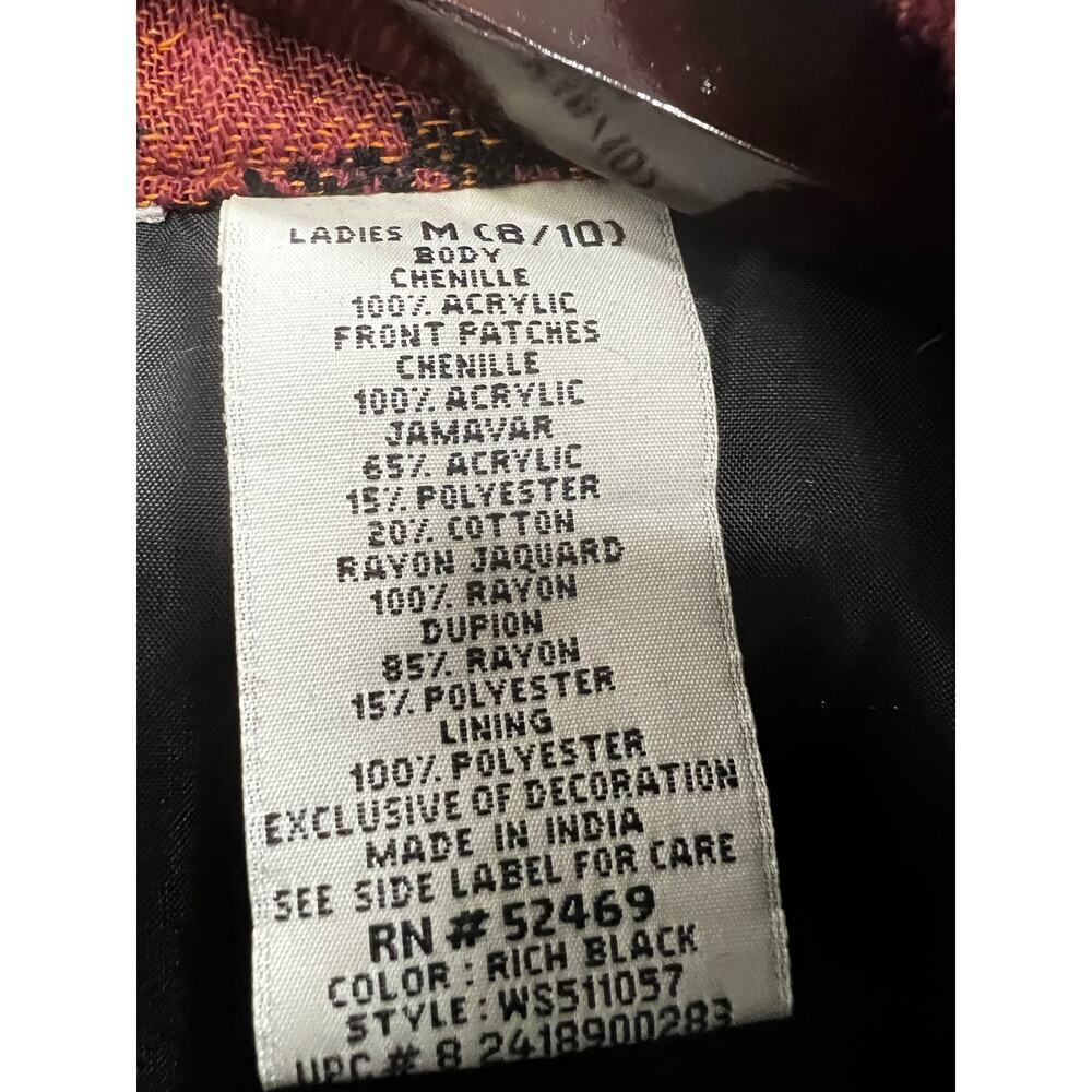 Unbranded Black Tapestry Chenille Patchwork Butto… - image 6